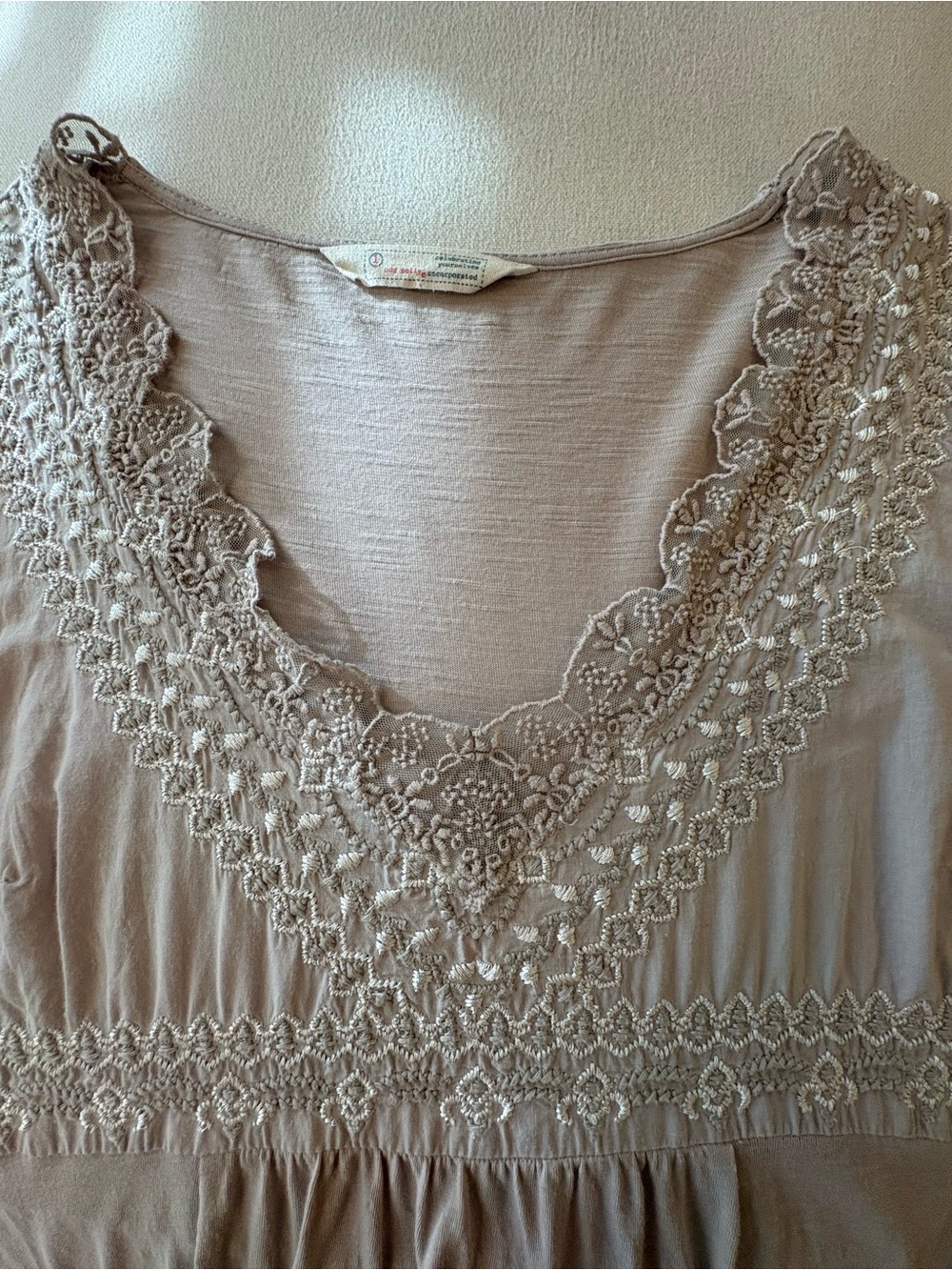 Odd Molly Lace-Trimmed Light Mauve Tunic Dress
